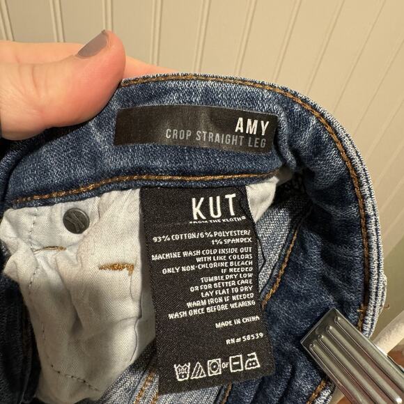 Kut From The Kloth Amy Crop Straight Leg Jeans Size 10 - Picture 6 of 6